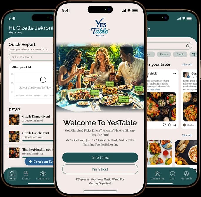 YesTable Mockups